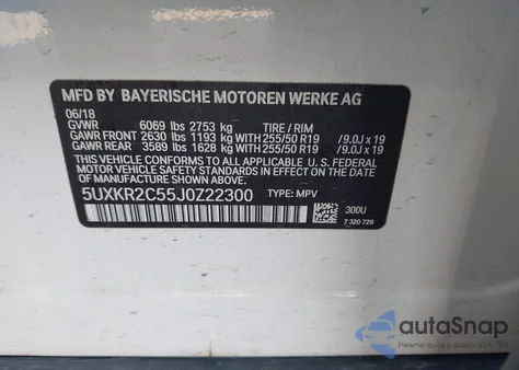2018 BMW X5 Sdrive35I from USA, damaged, VIN 5UXKR2C55J0Z22300